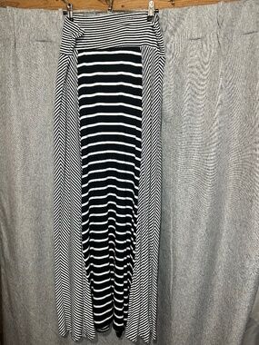 New Direction Mixed Stripe Knit Maxi Skirt Plus Size 2X